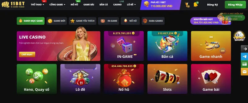 Giới thiệu kho game đồ sộ của 11bet