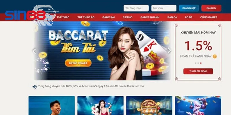 Tham gia cá cược Casino Online đỉnh cao tại nhà cái Sin88