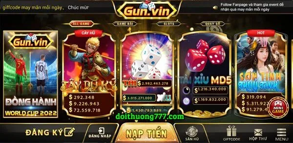 Hệ thống game đổi thưởng hấp dẫn tại Gun Vin