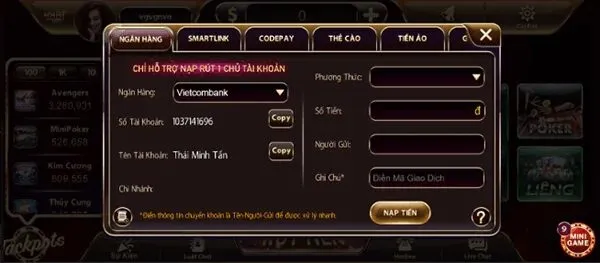 Chỉ cách nạp tiền đơn giản vào cổng game NhatVIP