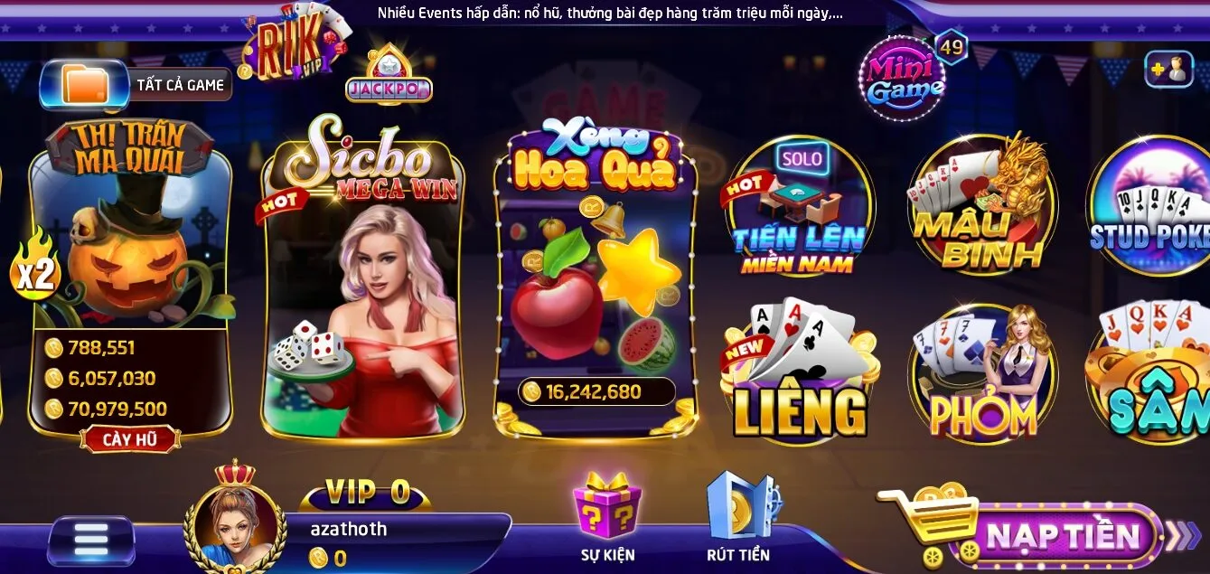 Điểm qua một vài sản phẩm cược hot tại cổng game Rikvip 