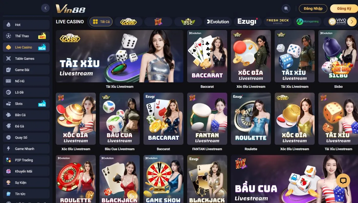 Nhà cái Vin88 mang đến anh em những trải nghiệm cược casino chân thực nhất